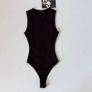 Naked Wardrobe Sculpting Brown Bodysuit